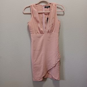 Missguided Sleeveless Sundress Size 8 V Neck Tulip Hem Pink